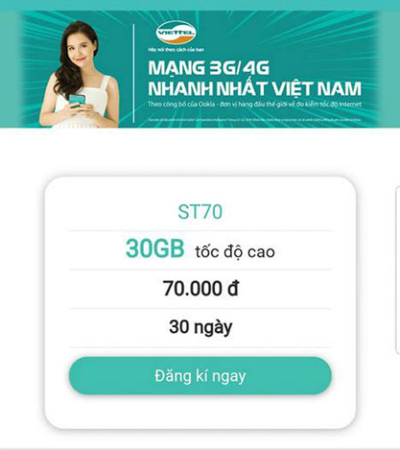 ưu đãi của gói ST70 Viettel là gì gói cước ST70 Viettel