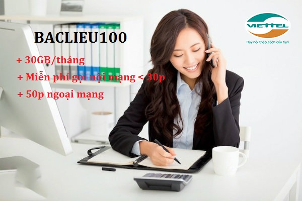 Gói cước BACLIEU100 Viettel Gói cước BACLIEU100 Viettel