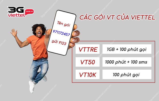 D/S các gói VT của Viettel ưu đãi COMBO chỉ 10.000đ goi cuoc VT cua viettel