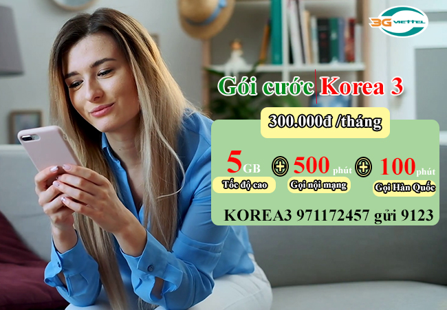 đăng ký gói Korea 3 Viettel như thế nào Gói Korea 3 Viettel