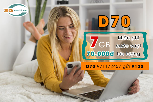 Đăng ký gói D70 Viettel Đăng ký gói D70 Viettel