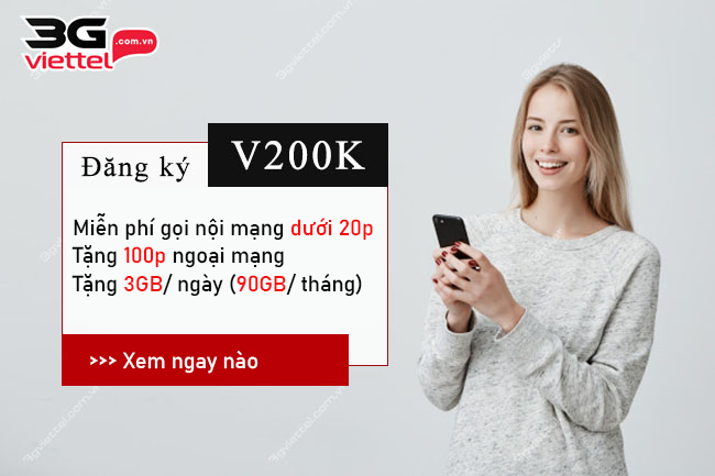 Gói cước V200K Viettel Gói cước V200K Viettel