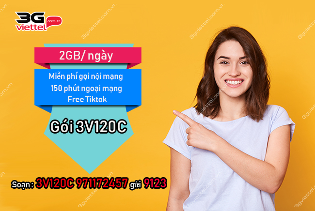 Đăng ký gói 3V120C Viettel Đăng ký gói 3V120C Viettel