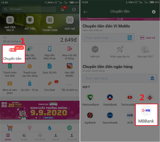 Chọn ngân hàng liên kết