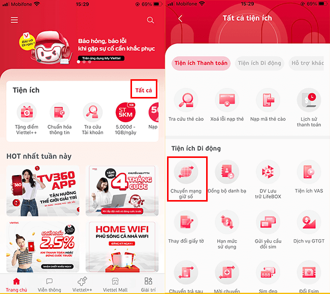 chuyen mang giu so vietnamobile sang viettel online