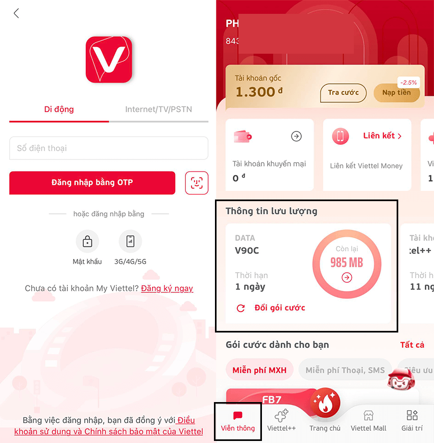 kiem tra goi 3g viettel dang su dung