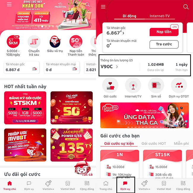 kiem tra goi cuoc 4g viettel dang su dung