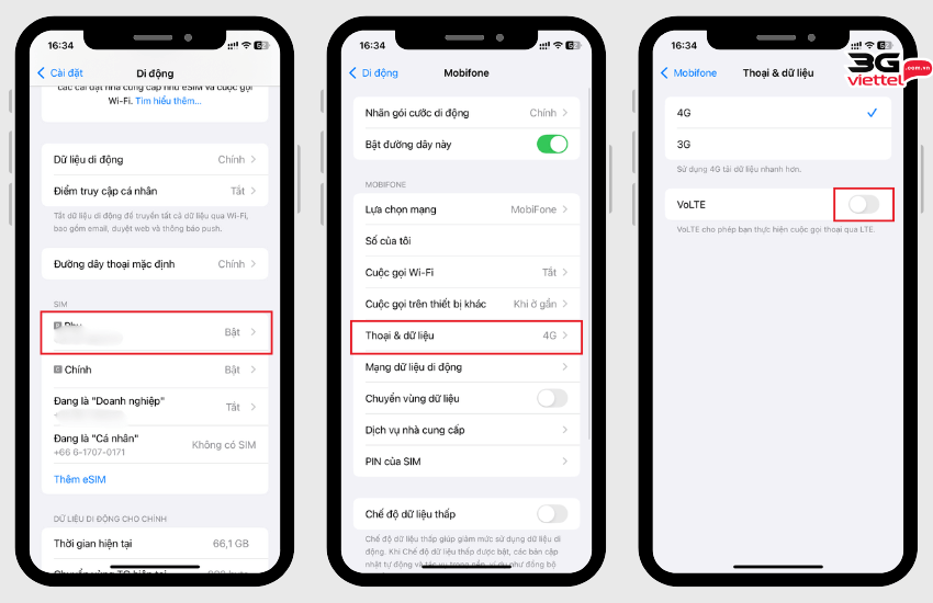 2 Cách tắt cuộc gọi VoLTE Viettel miễn phí siêu đơn giản tat volte tren iphone