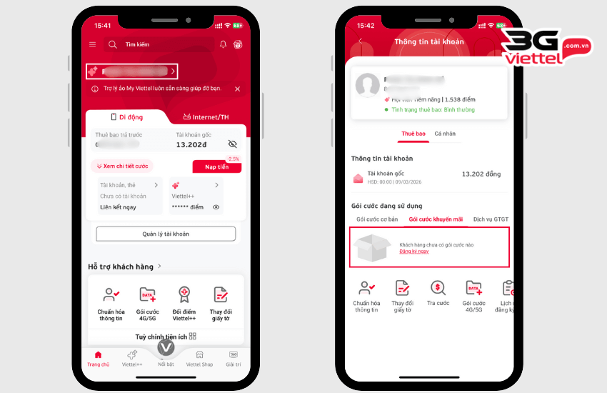 Kiểm tra gói cước trả trước, trả sau Viettel đang sử dụng tra cuu goi cuoc qua my viettel