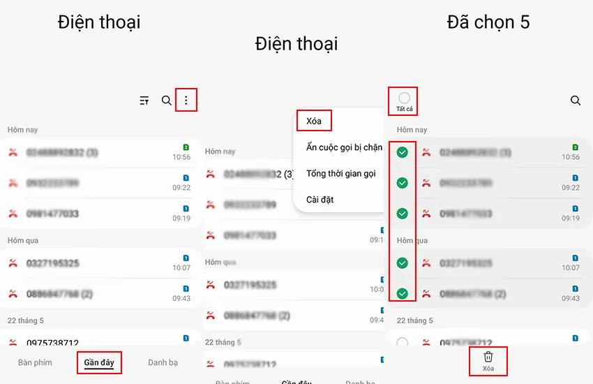 xoa lich su cuoc goi den viettel