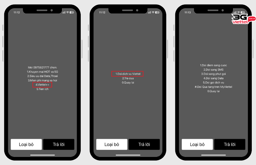 doi diem viettel qua ussd