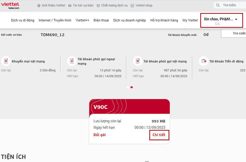kiem tra goi 4g dang su dung viettel