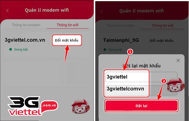 cach doi pass wifi viettel bang dien thoai