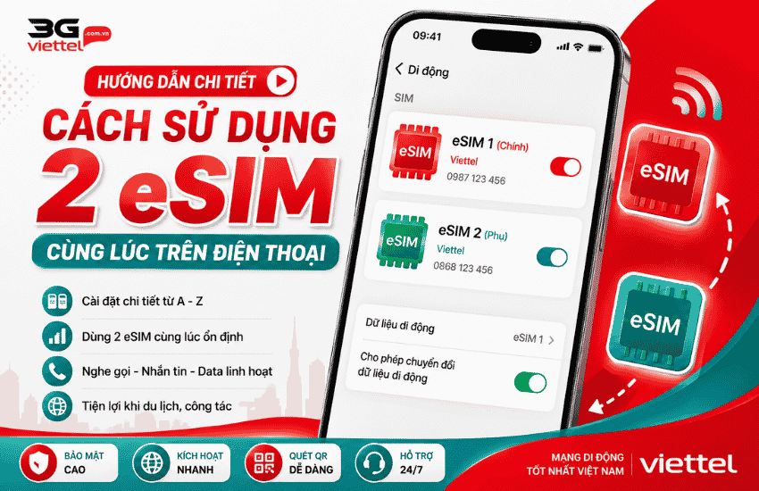 su dung 2 esim cung luc tren dien thoai