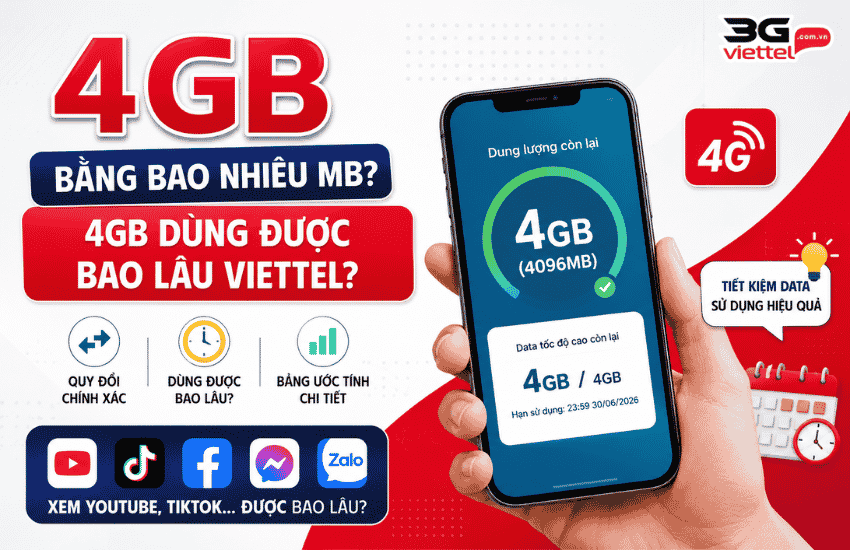 4gb su dung duoc bao lau viettel