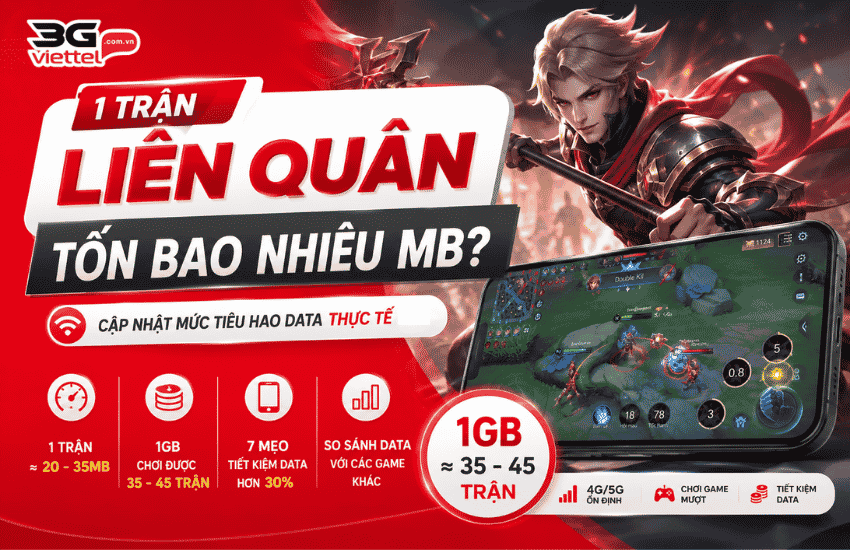Chơi 1 ván Liên Quân tốn bao nhiêu MB? 500MB, 1GB đủ không? choi 1 tran lien quan ton bao nhieu data