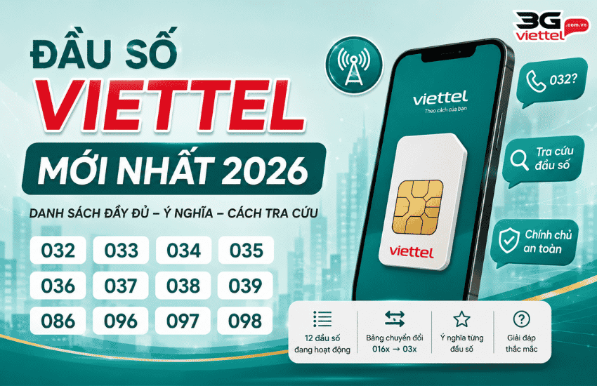Năm 2026: Các đầu số Viettel đẹp 09 03 08 đang triển khai dau so viettel 2026