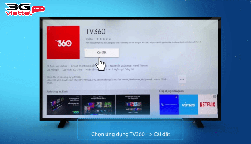 tai TV360 tren tivi SamSung