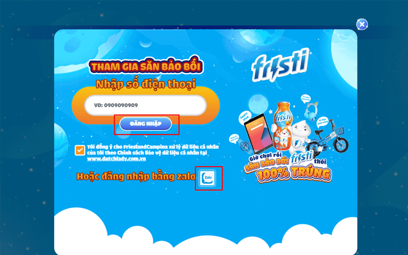 Cach dang nhap vao Website Fristi.vn