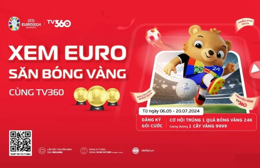 Chuong trinh xem EURO san bong vang voi TV360