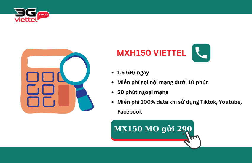 goi cuoc mxh150 cua viettel