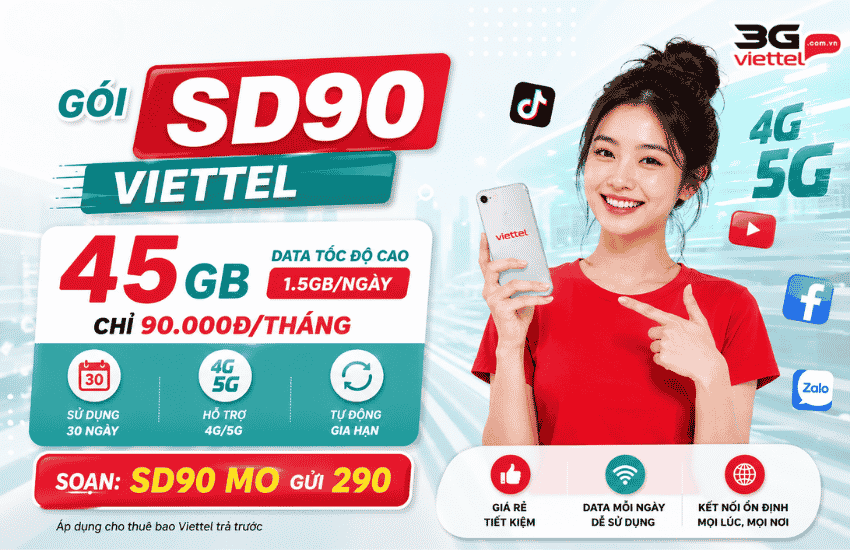 dang ky goi cuoc sd90 viettel