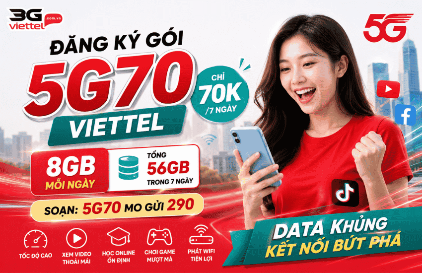 goi cuoc 5g70 viettel