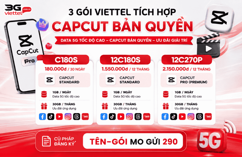 goi cuoc capcut viettel