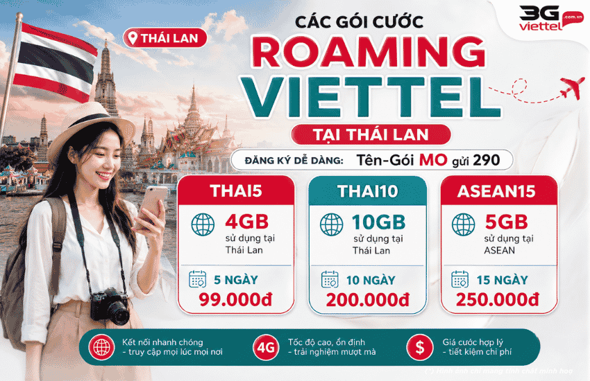 goi cuoc roaming viettel thai lan
