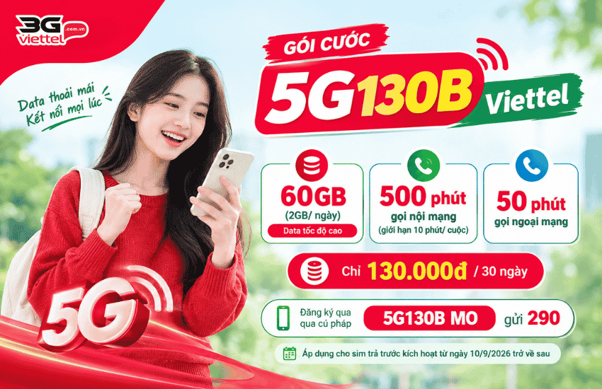 goi cuoc 5g130b viettel