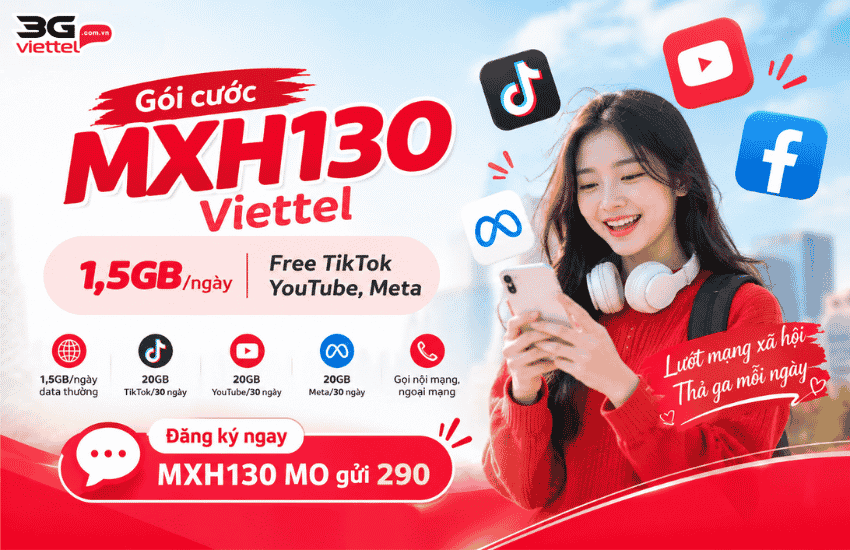 goi cuoc mxh130 viettel