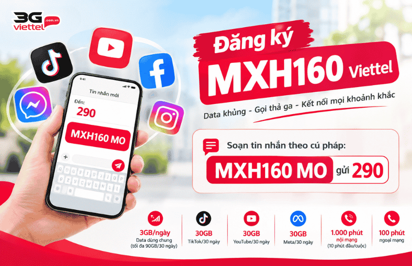 goi cuoc mxh160 viettel
